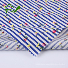 Reactive printed flower stripes 100% cotton shirt fabric